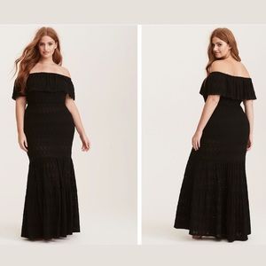 🖤NWT Torrid Black Crochet Cover Up Maxi Dress 4X🖤